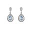 Pendientes colgantes de plata con circonitas gota aguamarina